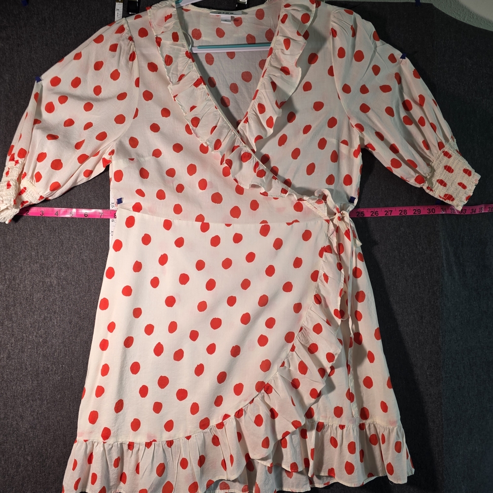 RIXO Red Polka Dot Blouse